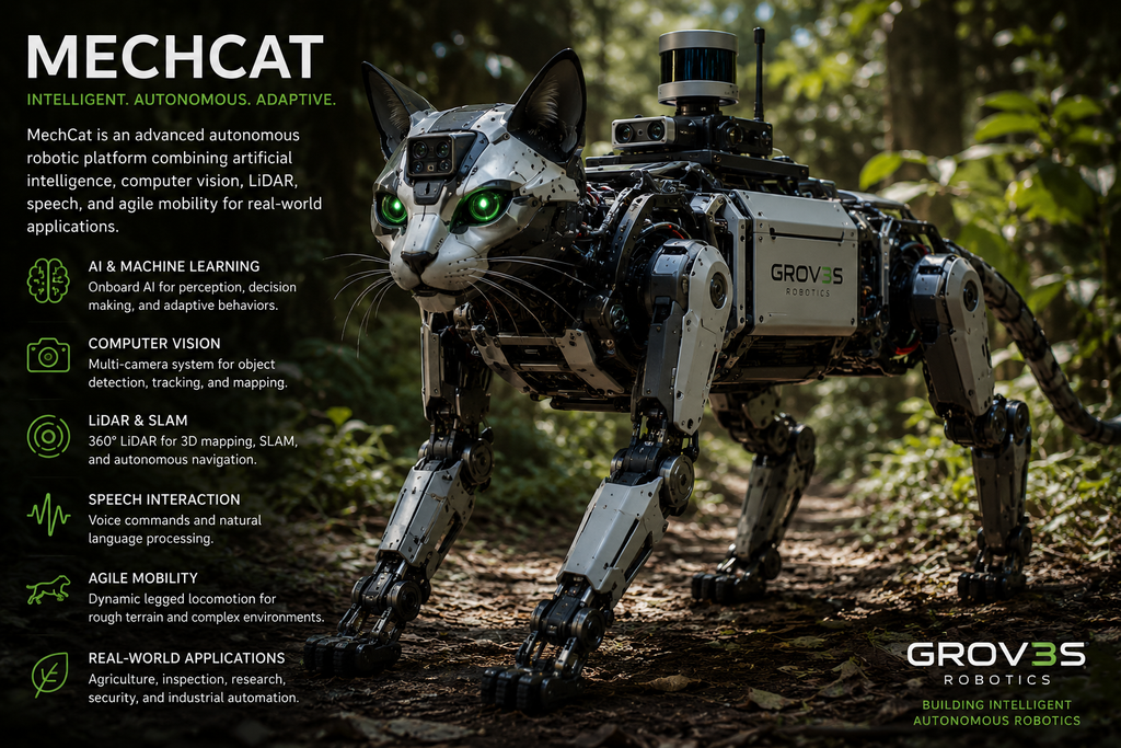 Intelligent autonomous robot for AI, computer vision, LiDAR navigation, agriculture, inspection, and research.